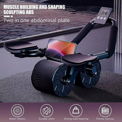 Elbow Support Abdominal Wheel Rebound Wheel Core Anti-Slip Muscle Ab Trainer with Counter Display Fitness Exercise Roller Wheel