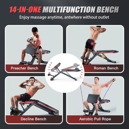 Adjustable Weight Bench Press Dumbbell Multi-Functional Full Body Workout Bench Foldable Incline Decline for Home Gym 1000 Lbs