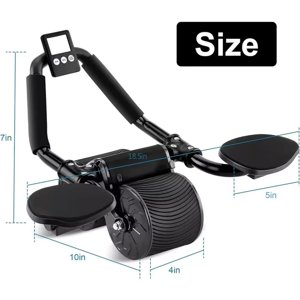 Elbow Support Abdominal Wheel Rebound Wheel Core Anti-Slip Muscle Ab Trainer with Counter Display Fitness Exercise Roller Wheel