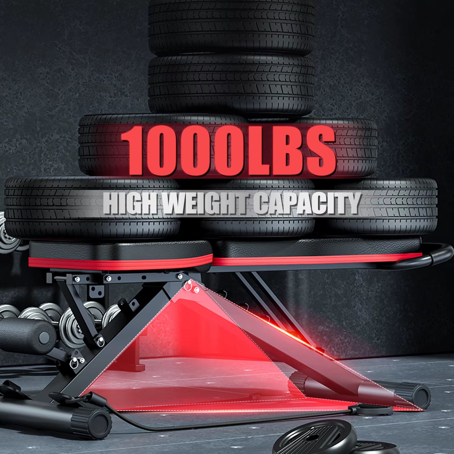 Adjustable Weight Bench Press Dumbbell Multi-Functional Full Body Workout Bench Foldable Incline Decline for Home Gym 1000 Lbs